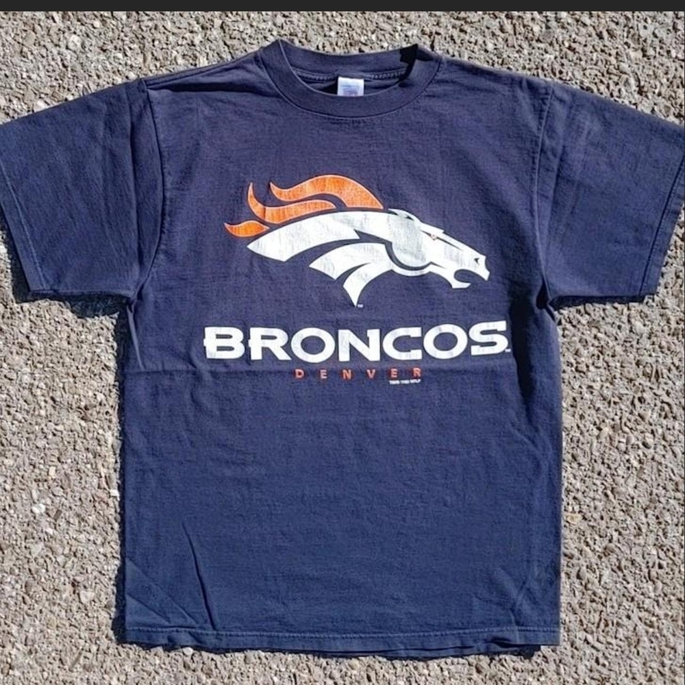Vtg 90s Denver Broncos Logo 7 T-Shirt L 1996 NFL Football